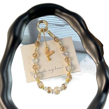 Imagem de Corrente de telefone borboleta Y2K cordão para celular doce amor coração com contas capa de telefone corrente suspensa acrílico (estilo A)