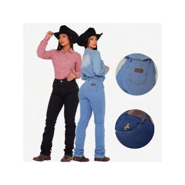 Imagem de KIT 2 Calças Country de Rodeio Feminina Cintura Alta Com Lycra - AUDAX