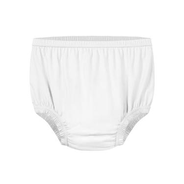 Imagem de EEOST Capa De Fralda Para Adultos, Silenciosa, À Prova D'Água, Plástico, Com Calça Borracha Proteção Contra Vazamentos E Incontinência, Camada Absorvente Leve (Branca, M)