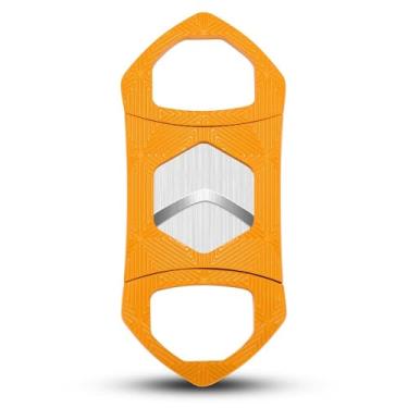 Imagem de JDIME Cortador de charutos tesoura afiada de lâmina de aço inoxidável multicolorida portátil de grande diâmetro (laranja)