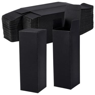 Imagem de BENECREAT Caixa de presente de papel com 50 peças, caixas de papelão retangulares de 4 x 4 x 15 cm para lembrancinhas de aniversário, lembrancinhas de festa e embalagem de dia dos namorados (preto)