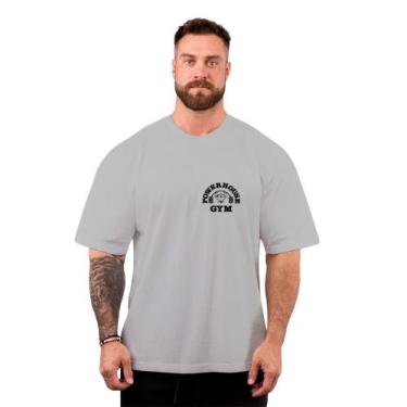 Imagem de Camiseta Oversized Masculina Academia Treino Maromba Power House, Cinz