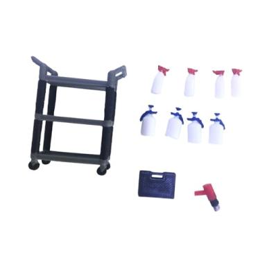 Imagem de Dynwave Carrinho de ferramentas em escala 1:18 para armazenamento, modelismo, artesanato, adereços fotográficos, itens colecionáveis, simulação de veículos, Style C