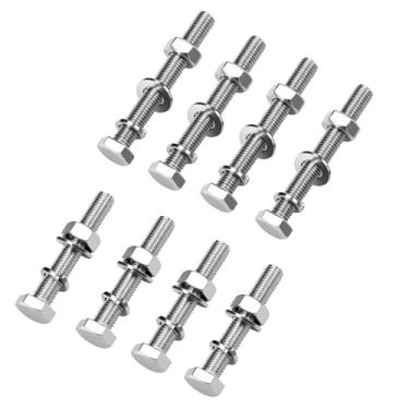 Imagem de Danoib Kit de ferragens de parafusos de montagem de postes de sinalização, conjunto de acessórios de placa de aço inoxidável 304 para sinais de trânsito, placas de parada e placas de rua (8, 2,56)