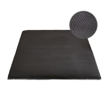 Imagem de Zelladorra Capa de colchão tipo futon antiderrapante, tamanho Queen, capa de colchão japonesa com zíper, lavável na máquina (preto)