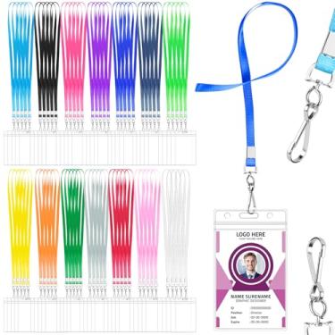 Imagem de Lainballow 70 conjuntos de cordões de cruzeiro para crachás de identificação, porta-crachás à prova d'água com cordões para cartões de navio, cordão com suporte de identificação para cartões de