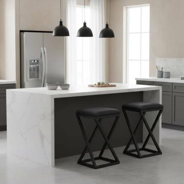 Imagem de Kit 2 Banqueta Baixa Cozinha 50 cm Balcão Bar Gourmet Corino