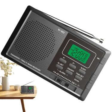 Imagem de Rádio Portátil, Rádio AM/FM/OC Alimentado por 2 Pilhas AA, Alerta Meteorológico e Reprodutor para Acessórios de Sobrevivência ao Ar Livre, Caminhadas, Escaladas e Escritório