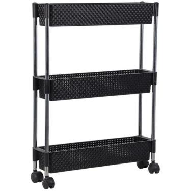 Imagem de Fruteira para Cozinha Multifunções com Rodízios Nattan Preto - Niquela