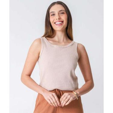 Imagem de Blusa Regata Feminina Canelada Marisa Bege-92025, Bege, G