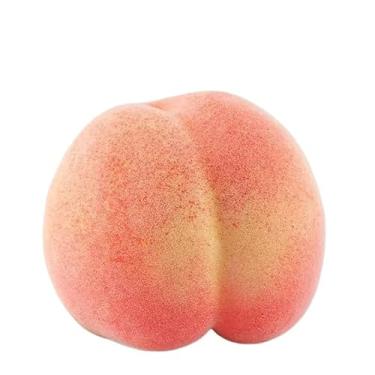 Imagem de Ornamento artificial de frutas e vegetais para decoração de casa, laranja, pêssego, pêra, uva, limão, pêssego, ornamento, adereços fotográficos (rosa)