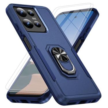 Imagem de Capa para Moto G 5G 2025 [não serve para Power/Stylus] [proteção contra quedas de grau militar de 3,5 m], capa Motorola G 5G 2025 com 2 películas de vidro temperado, capa à prova de choque para Moto G