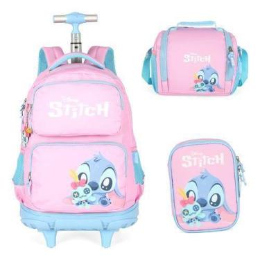 Imagem de Kit Mochila Com Rodinhas Escolar Baby Stitch - Luxcel