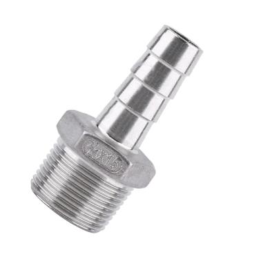 Imagem de Generic Conector de Cauda de Mangueira Farpada de Aço Inoxidável para Encanamento de Tubulação de Ar/água, Encaixe de Rosca 304 SS 1/8 "~ 3/4" para Engenharia Química, Máquinas (3/4''*15mm)