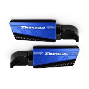 Imagem de Anti-derrapante Para tmax530 tmax 530 2012 2013 2014 2015 2016 2017 2018 2019 apoio para os pés traseiro pé pegs pedais de descanso(Blue TMAX530A)