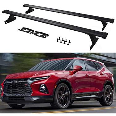 Imagem de YiXi-Partswell 2 peças de rack de teto barras transversais bagageiro de alumínio adequado para Chevrolet Chevy Blazer 2019 2020 2021 - Preto