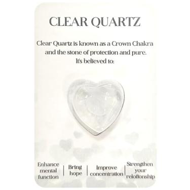 Imagem de Cristais de quartzo transparente e gemas de ioga, conjunto de corações de cristais de quartzo rosa pedras preciosas polidas de cristal em forma de coração para decoração, meditação e presentes