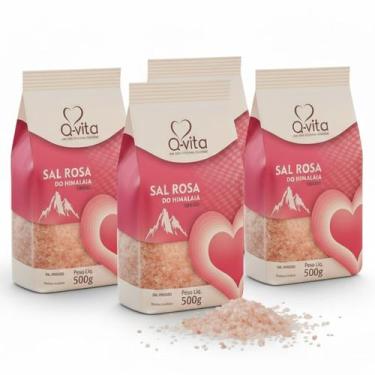 Imagem de Kit c/ 4und Sal Rosa do Himalaia Grosso Q-VITA 500g