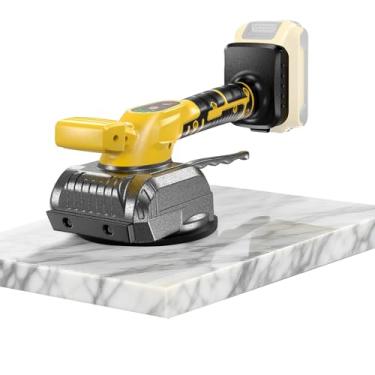 Imagem de Ferramenta de nivelamento de vibração de azulejo compatível com bateria Dewalt, ferramenta de instalação de vibração de tiler sem fio com medidor de nível de bolha, ventosa, design de trava, vibrador