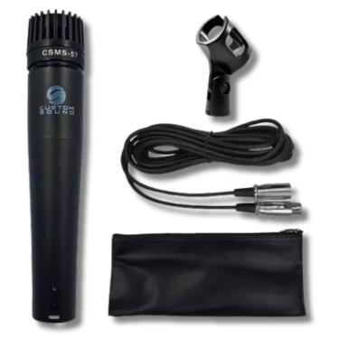 Imagem de Microfone Custom Sound Sm57 Metal Preto Com Cabo 3M Csms57