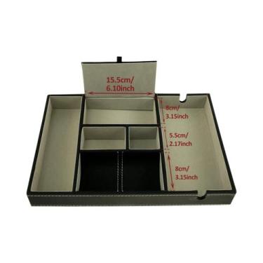 Imagem de Organizador De Mesa Masculino Em Couro PU Com 5/6 Compartimentos, Band