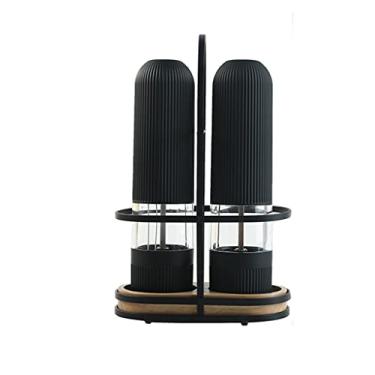 Imagem de Conjunto de moedor elétrico de sal e pimenta ABS moedor automático de ervas para especiarias ferramentas de moagem de cozinha com núcleo de cerâmica grossura ajustável (cor: D) (E)