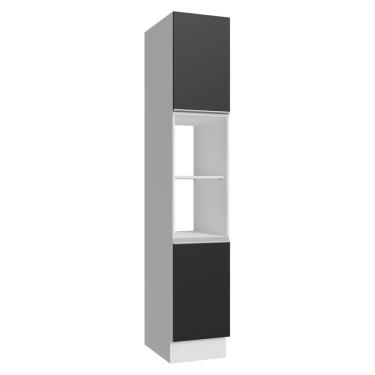 Imagem de Paneleiro 40 cm 2 Portas e 2 Nichos Branco/Preto Glamy Madesa