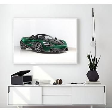 Imagem de Quadro Decorativo Super Carros Esportivos de Luxo Sala Escritório 100x70 (04, Branco, 100x70)