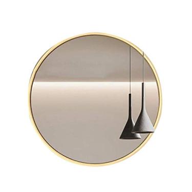 Imagem de Espelho de maquiagem espelho de penteadeira redondo espelho de maquiagem montado na parede grande espelho de barbear espelho de aumento chuveiro espelho de maquiagem quarto sala de estar corredor