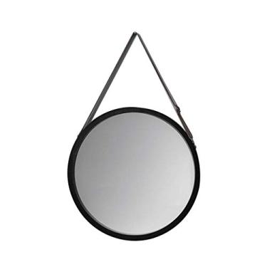 Imagem de Espelho de banheiro redondo simplicidade moderna espelho decorativo para casa entrada espelho de corpo inteiro espelho de parede masculino espelho de maquiagem (cor: branco tamanho: 57 * 38 cm)