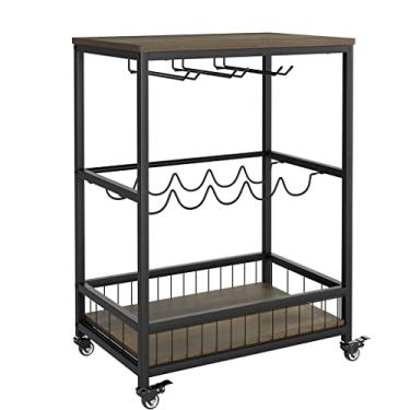 Imagem de LaYiQimn Carrinho de jantar removível multifuncional para carro de chá, casa, cozinha, vinho, carro, três camadas (D 60 cm x 40 cm)