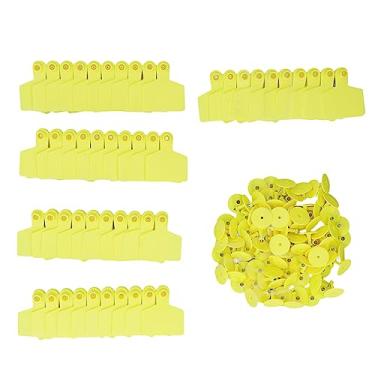 Imagem de Brincos Plásticos, Brincos Em Branco de 100 Peças para Bezerros Brincos de Identificação Em Branco para Gado, Vacas, Porcos, Cabras, Bezerros, Animais, Amarelo