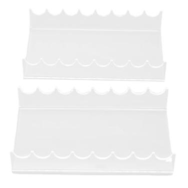 Imagem de Pilipane 2 peças de suporte de pincéis de maquiagem, organizador horizontal de acrílico transparente para pincéis de pintura, acessório de mesa