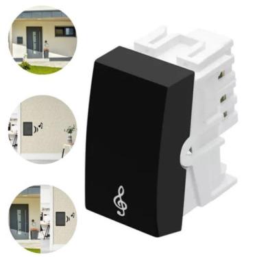Imagem de Modulo Pulsador Acionar Campainha Habitat Black Preto Fame
