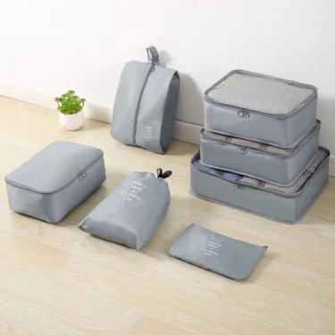 Imagem de Kit organizador de bagagem viagem 7 peças - Malissima, Cinza