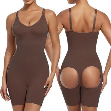 Imagem de Body Macaquinho Modelador Short Realça Bumbum Abertura COR:NUDETAMANHO