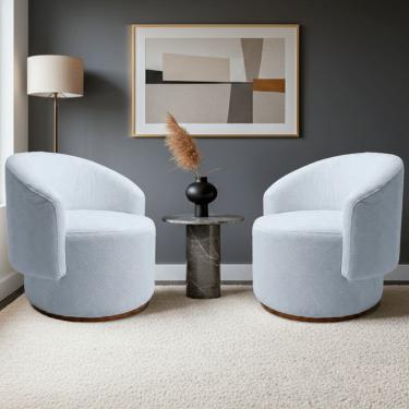 Imagem de Kit 02 Poltrona Decorativa Orgânica Espanha Para Sala Bouclê