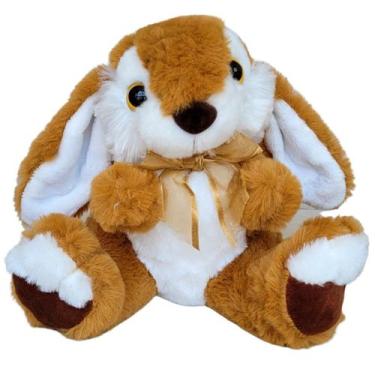 Imagem de Coelho de Pelúcia Orelhudo Caramelo Coelhinho da Páscoa - Sunn Toys