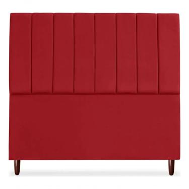 Imagem de Cabeceira De Cama Box Carla Casal Queen 160 Cm Suede Vermelho Do Lar Móveis E Decoração