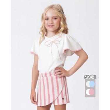 Imagem de Conjunto Infantil Blusa Shorts Saia - Menina Tamanho 4 a 14-Feminino