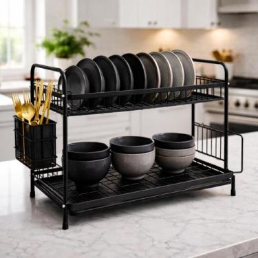 Imagem de Escorredor De Louça Profissional Em Inox Com Capacidade para 15 Pratos