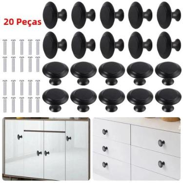 Imagem de Maçanetas Redondas Para Portas, Puxadores De Armário, 20 Peças, Puxado