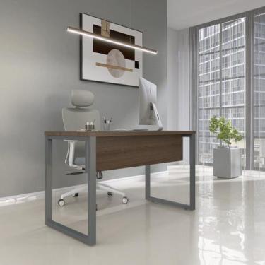 Imagem de Escrivaninha Mesa Escritório X 150cm Industrial Walnut E Grafito - Pan