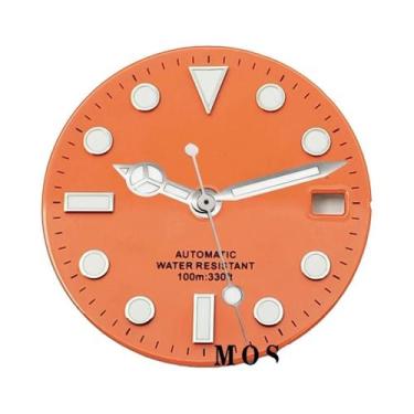 Imagem de Mostrador E Ponteiros Luminosos Preto Azul Verde 28.5mm Para Relógios 