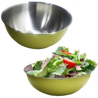 Imagem de Saladeira Tigela Bowl Color 28cm Dourado Escuro Aço Inox Escovado Baci
