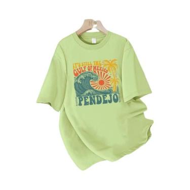 Imagem de Camiseta Feminina De Verão Em Algodão Solta Com Decote Redondo, Confor