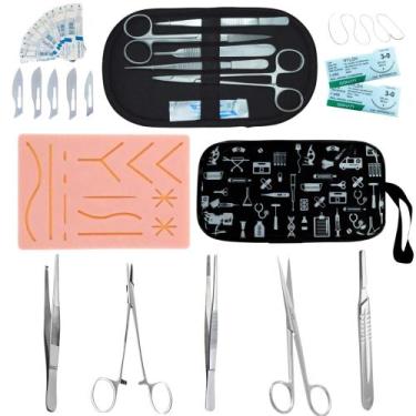 Imagem de Kit Porta Agulha Tesoura Pinça Dente Rato - Love Saude, TESOURA FINA F
