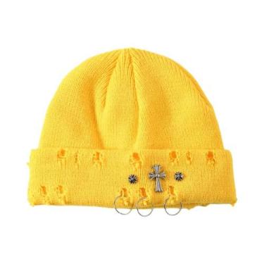 Imagem de Gorro De Inverno Unissex Com Chifres De Diabo Em Tricô, Touca Quente D