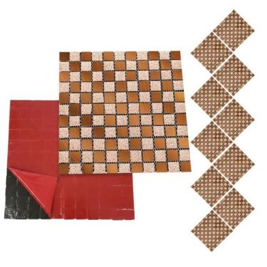 Imagem de Pastilha De Vidro Autocolante Kit 10 Uni Parede Cozinha Banheiro Decor