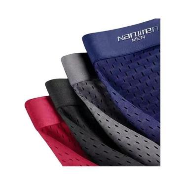 Imagem de Cuecas Boxer Masculinas De Malha Respirável Em Seda Gelada - Roupa Ínt